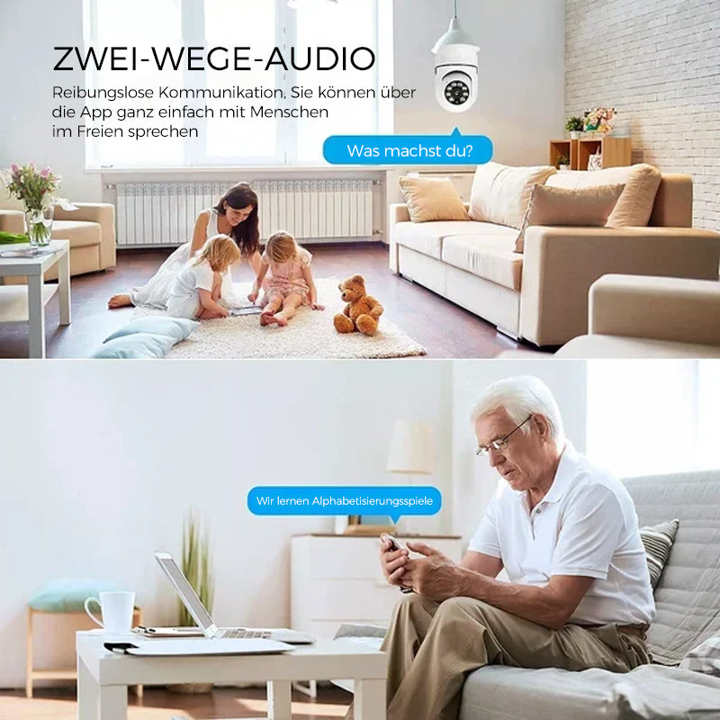 Draadloze WiFi beveiligingscamera met gloeilamp